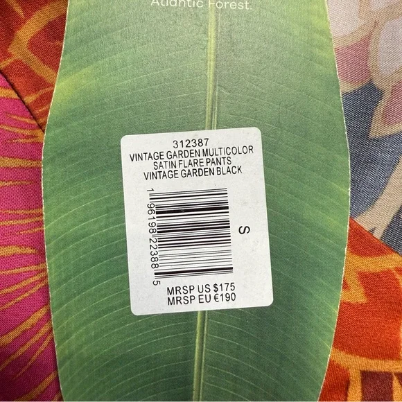 Farm Rio Vintage Garden Satin Flare Pants Womens Small NWT Luxe Boho - Picture 5 of 16